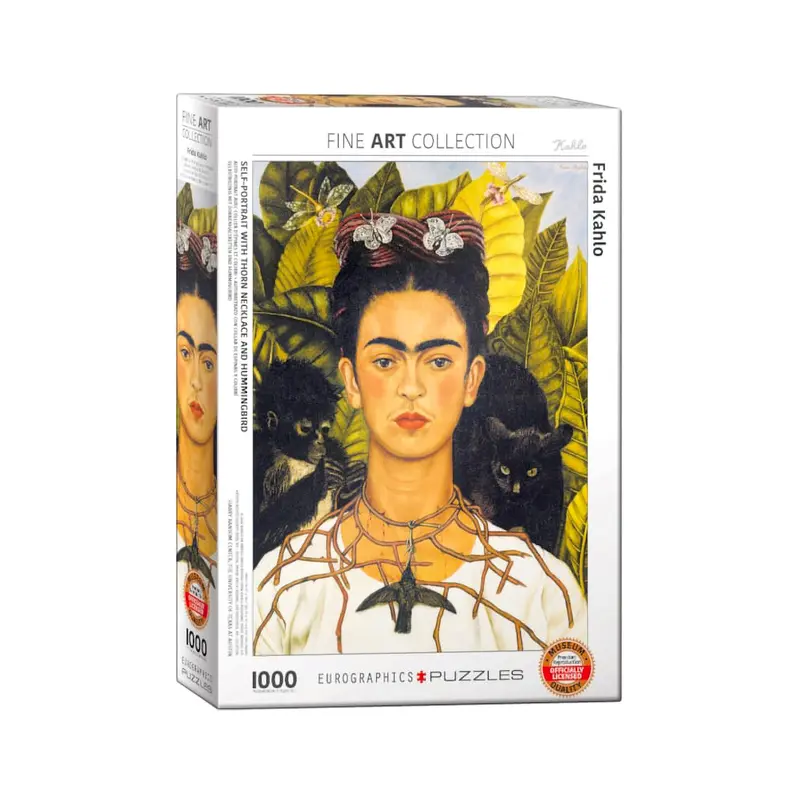 1,000-Piece Puzzle - "Self-Portrait with Thorn Necklace and Hummingbird"