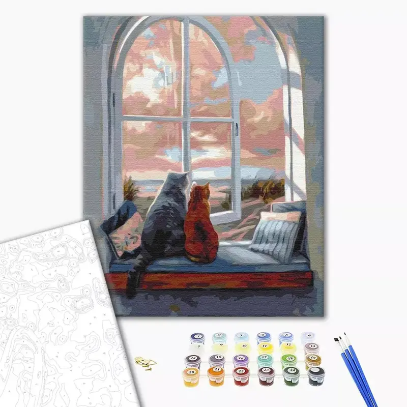Paint by Numbers Kit - "Landscape for Cats"
