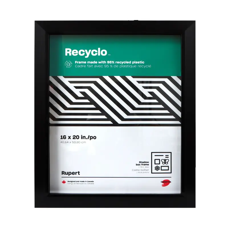 Recyclo Rupert Shadowbox Frame - Black, 16 x 20 in