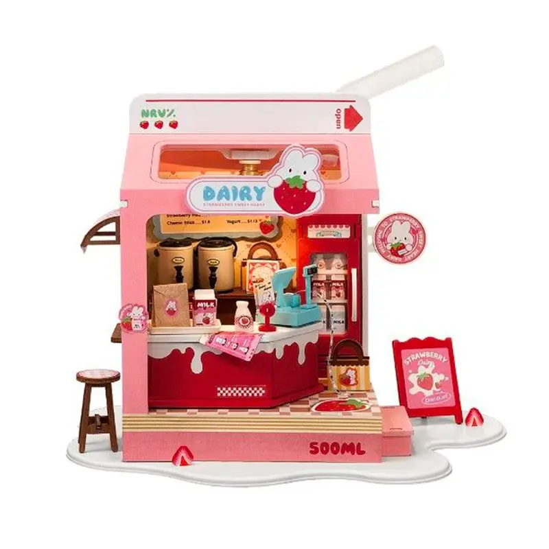 DIY Mini House - Strawberry Milk Box