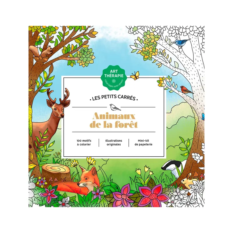 Les petits carrs Art Thrapie : Animaux de la fort - French Ed.