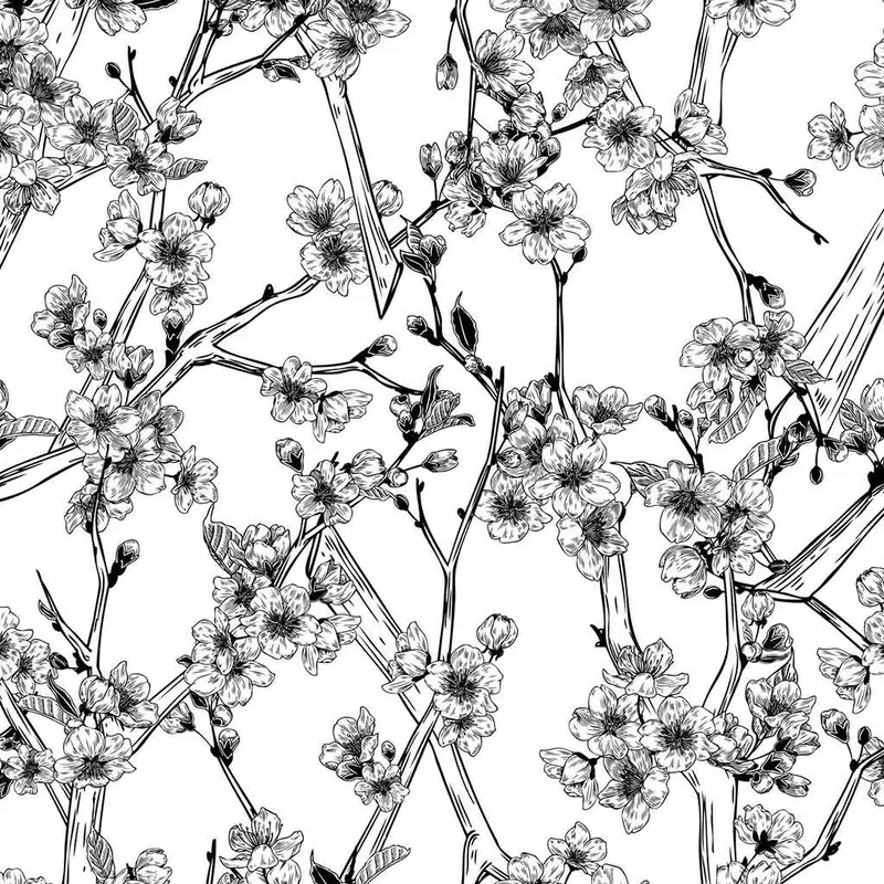 Underglaze Transfer - Cherry Flower Branches