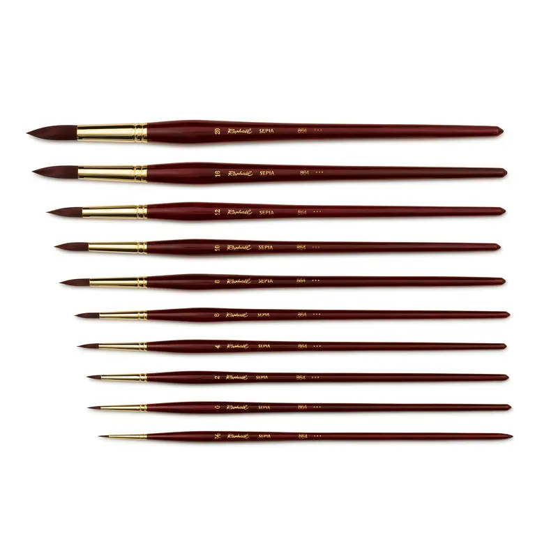 Sepia Acryl Paintbrushes - Round