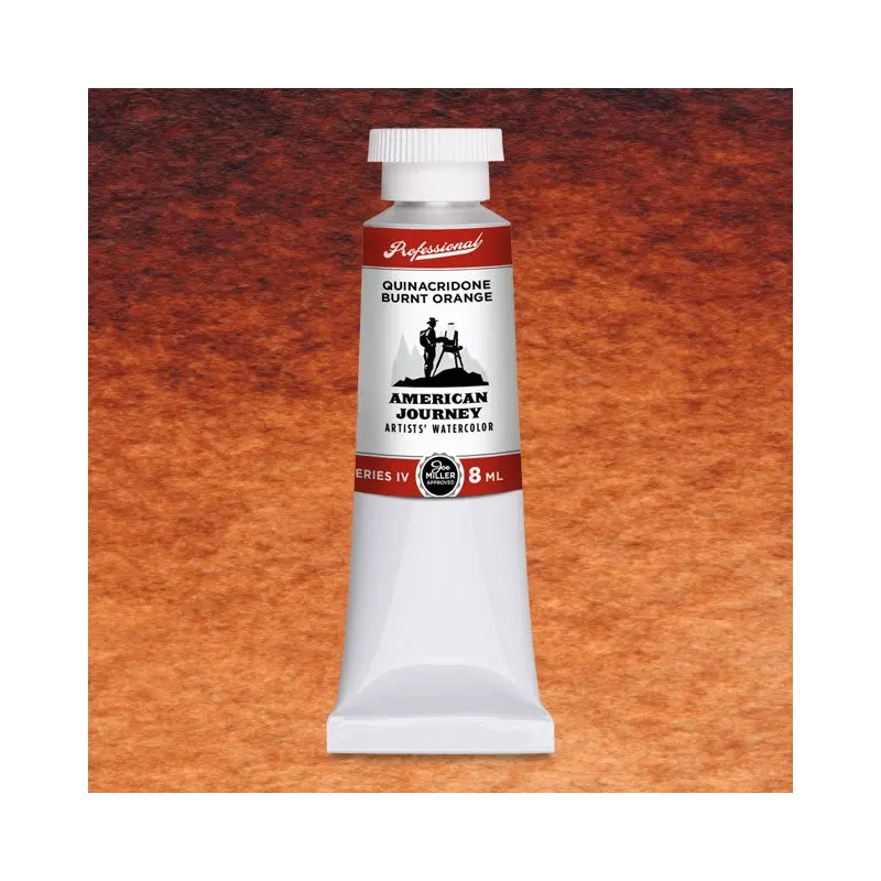 American Journey Artists' Watercolor - Quinacridone Burnt Orange, 15 ml, (PR206/PR101)
