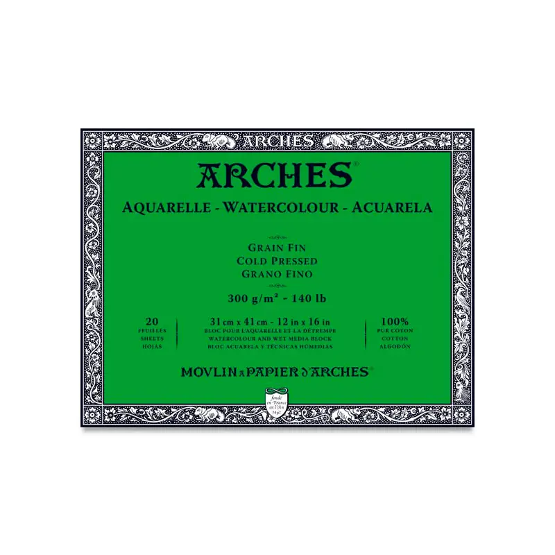 Arches Watercolor Block - 140 lb. Cold Press, 12" x 16"