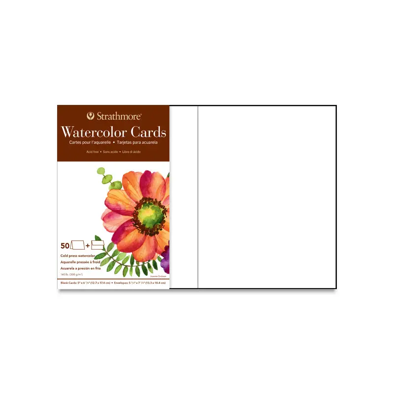 Strathmore 400 Series Watercolor Cards and Envelopes - 5" x 6-7/8", 50 Pack