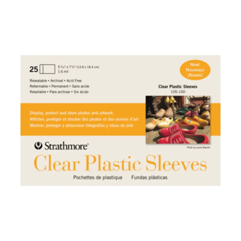 Strathmore Clear Plastic Sleeves for Cards and Envelopes - 5.4375" x 7.2", 25 Pack