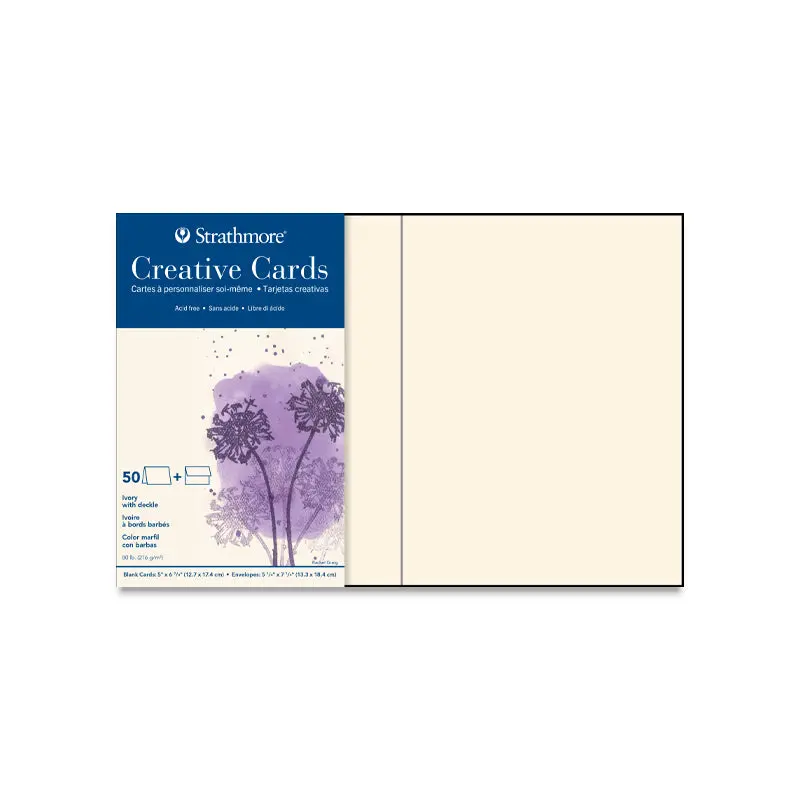 Strathmore Creative Cards and Envelopes - Ivory Deckle, 5" x 6-7/8", 50 Pack