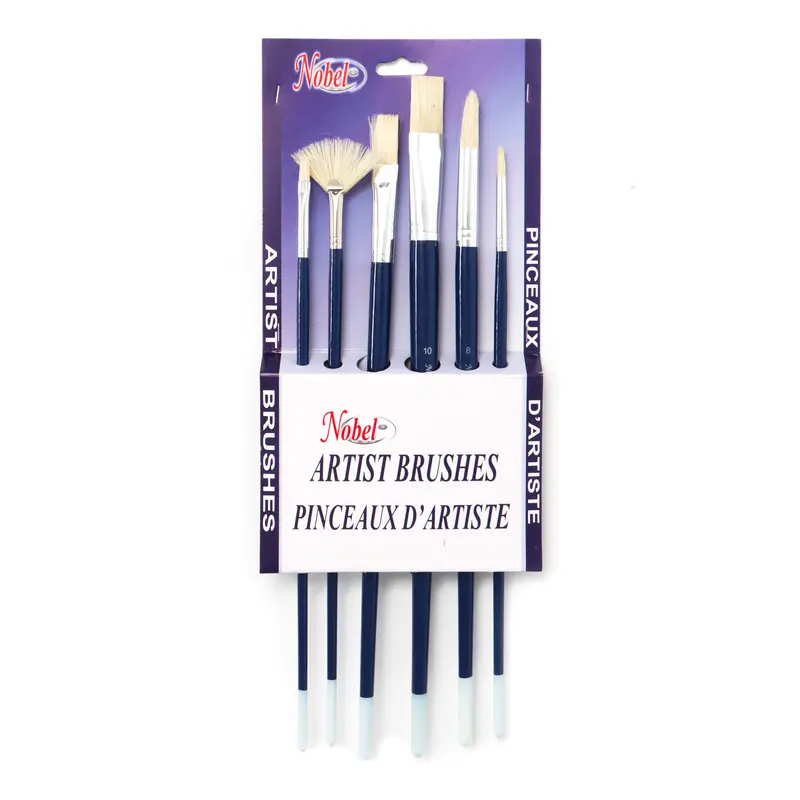6-Pack Long Handle Hog Brushes - Assorted