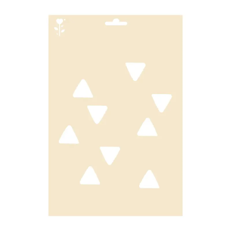A4 geometric triangles stencil