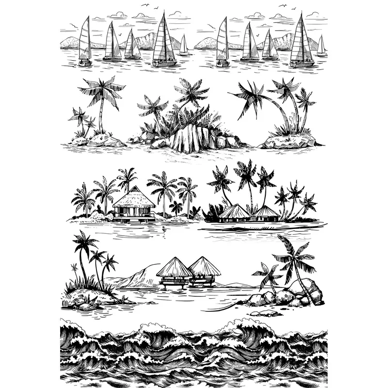 Underglaze Transfer -  Beach