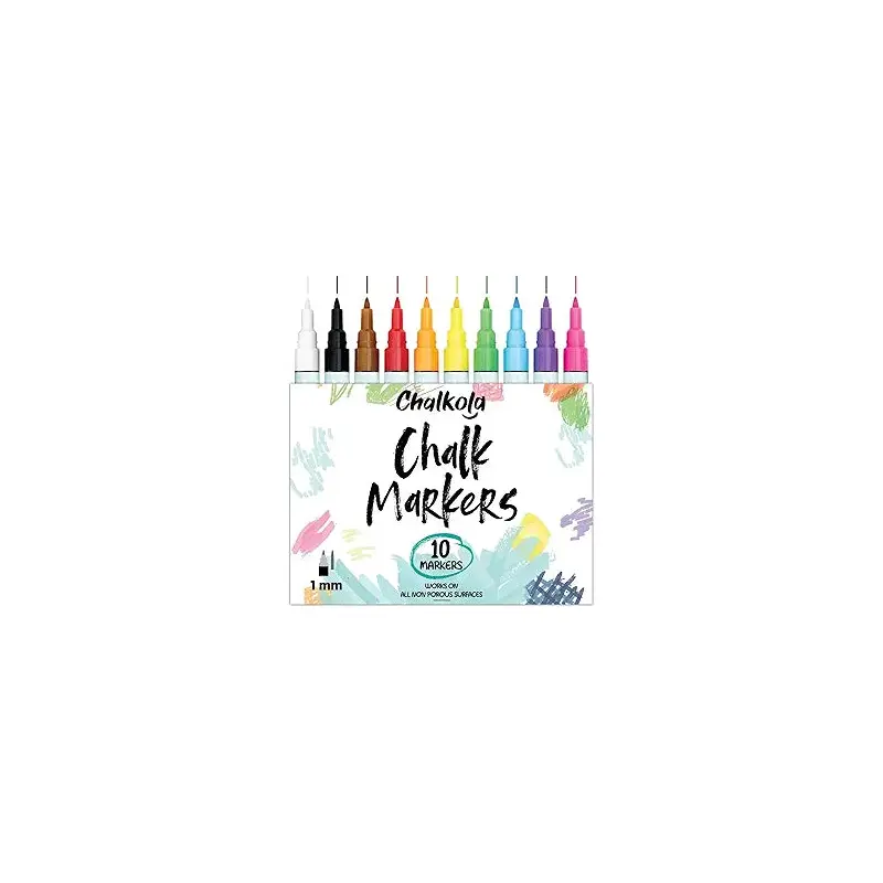 10 Bright 1mm Chalk Markers