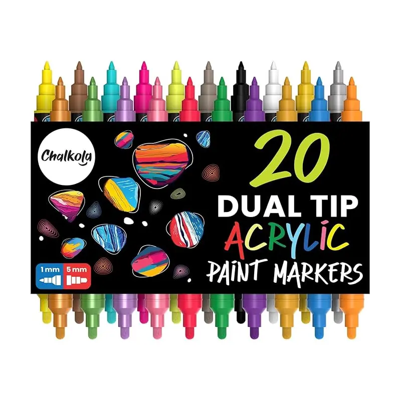 20 Dual Tip Acrylic Paint Markers