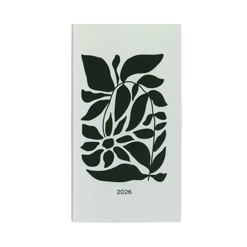 2026 Planner  Mini-Color Black Flowers 1 Week/2 Pages