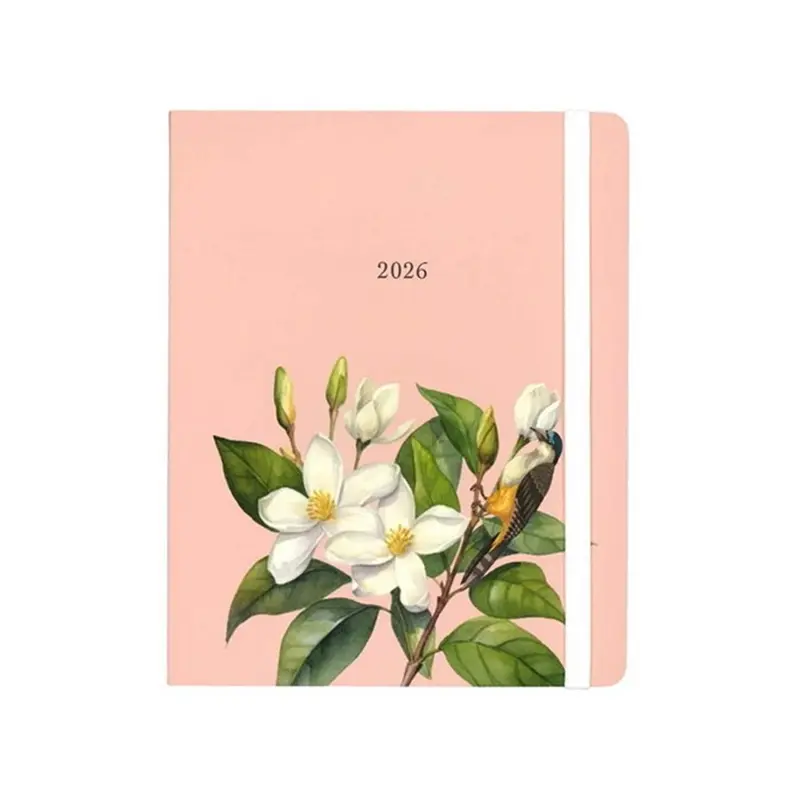 2026 Planner  Omnico White Flowers 1 Week/2 Pages