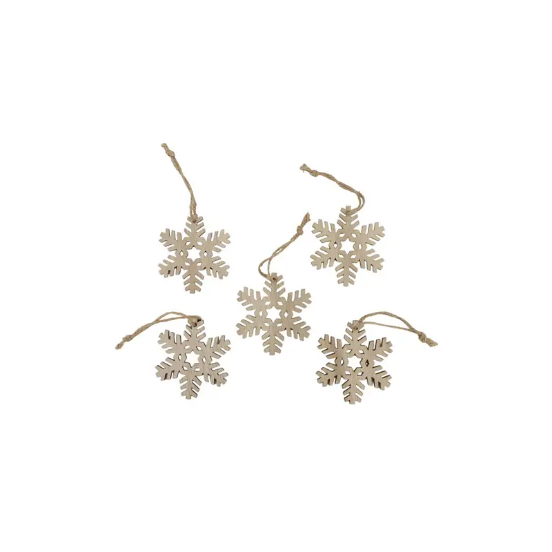 Set of 5 Ornaments to Decorate - Snowflake