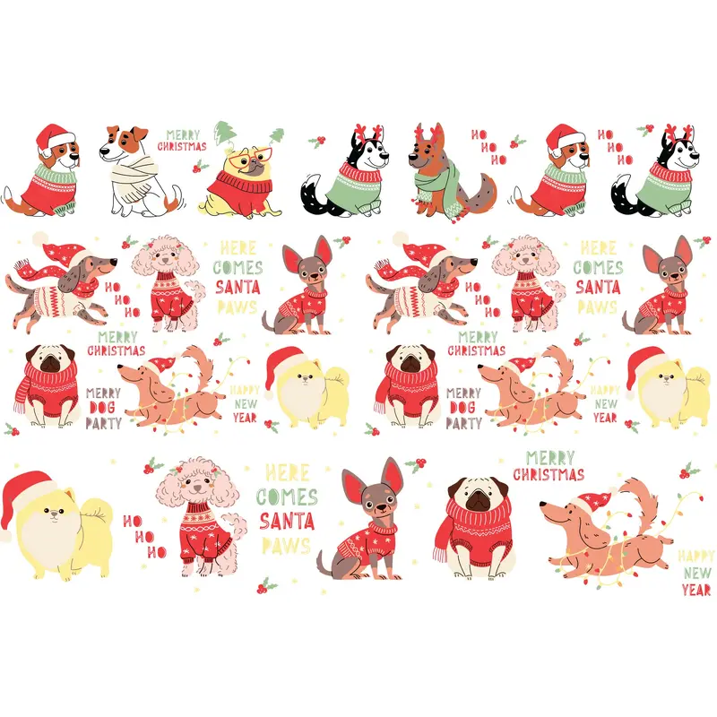 Underglaze Transfer -  Christmas dog