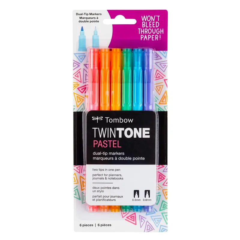 TwinTone Markers - Pastel, 6 Pieces