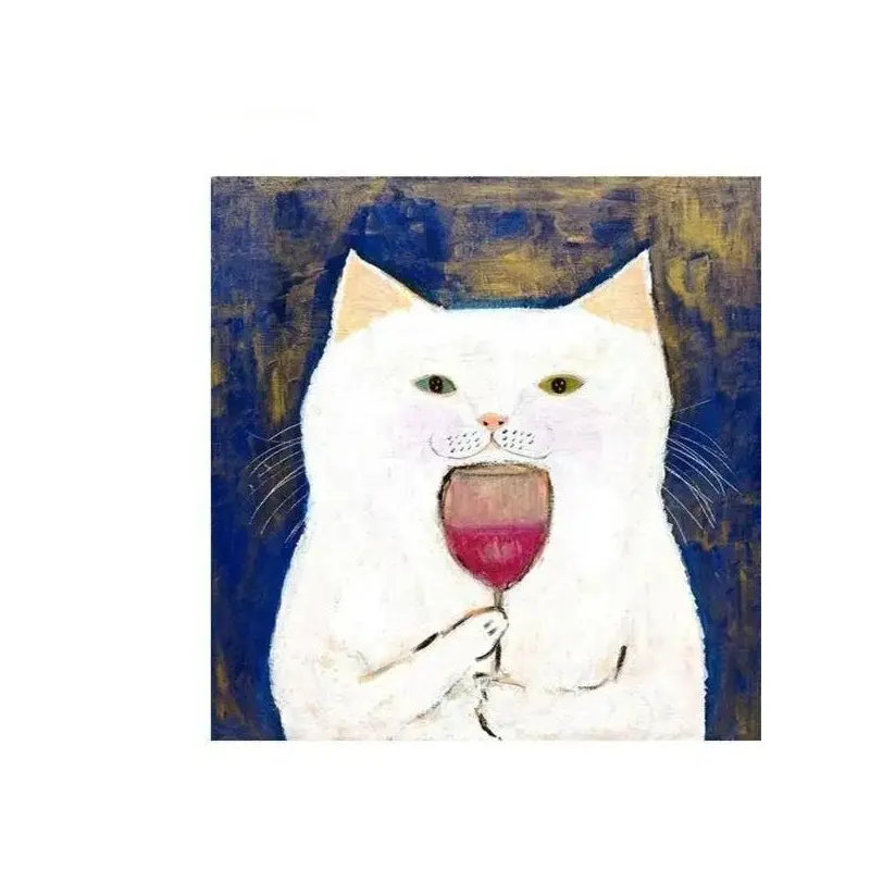 A Cat With A Glass Of Wine