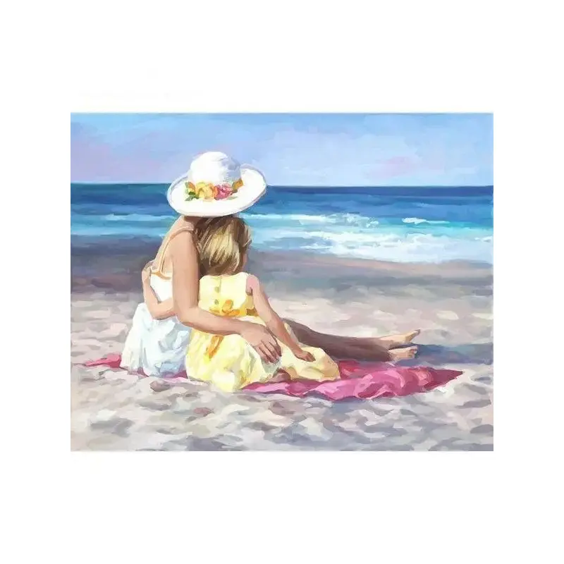 A Mother And Daughter On A Beach