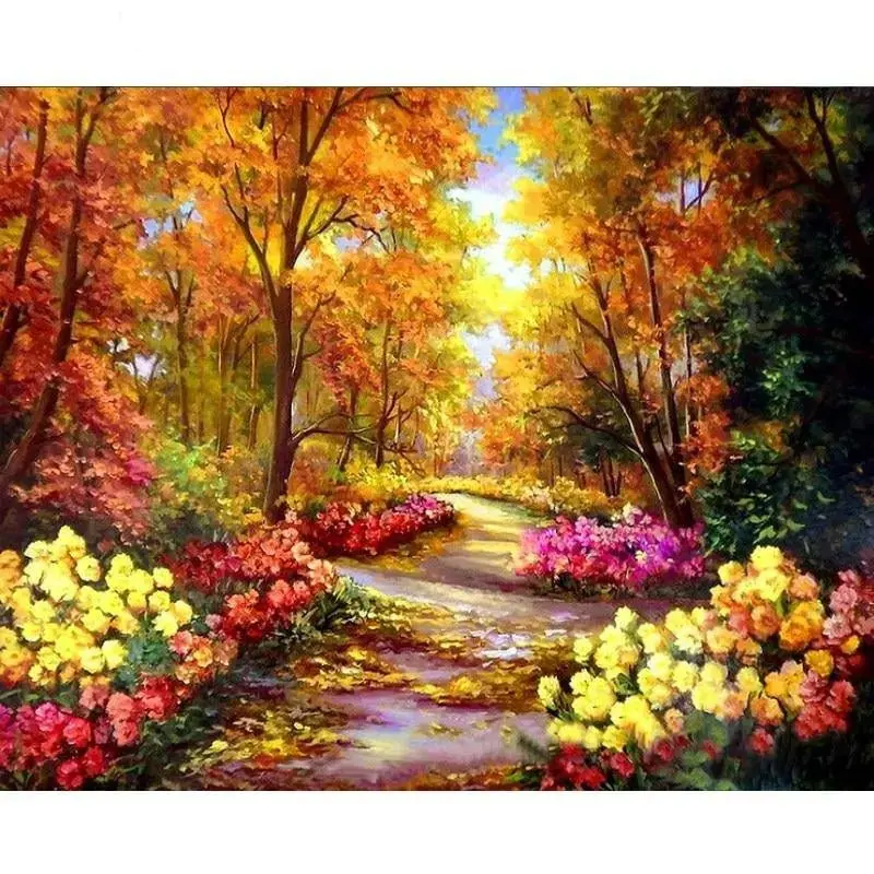 Flower Path In Autumn