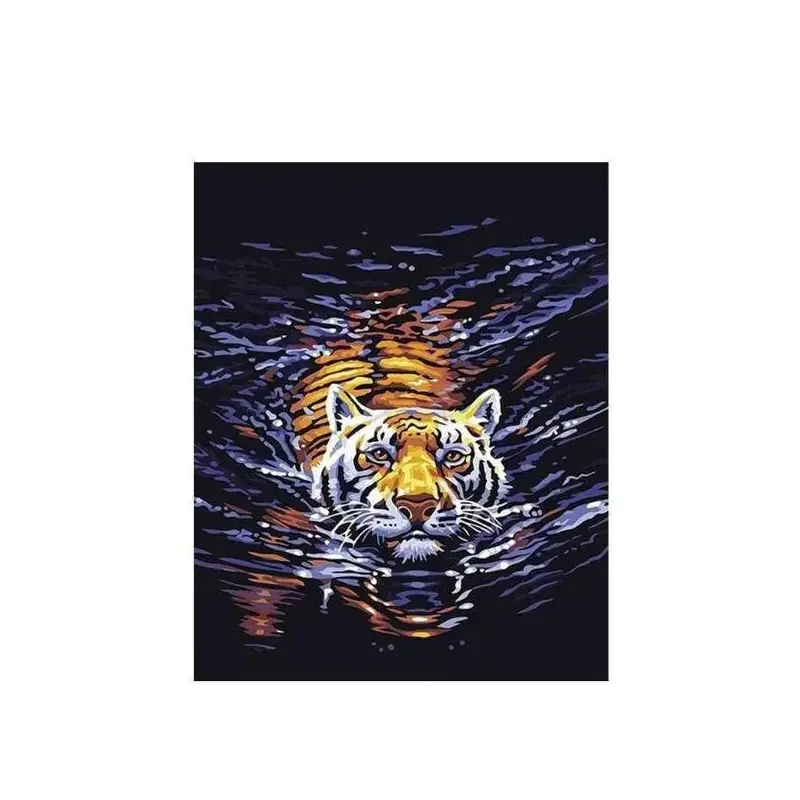 Tiger Swimming In A River