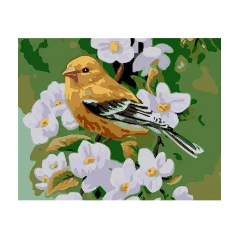 Bird and White Flower