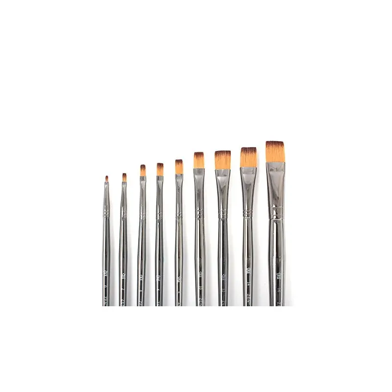 Short handle flat shader paintbrush