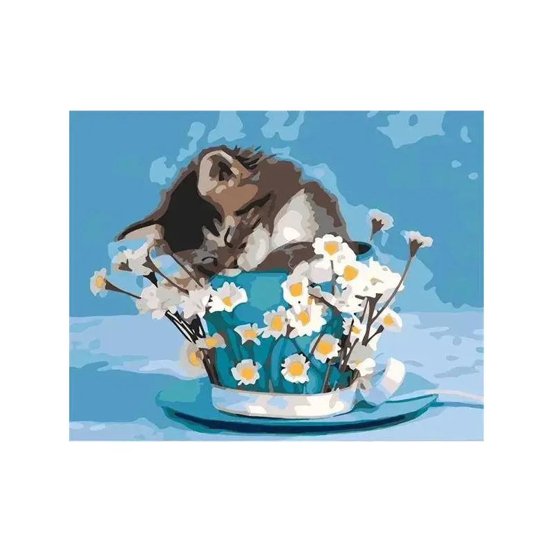 A Flower Bucket and Cat