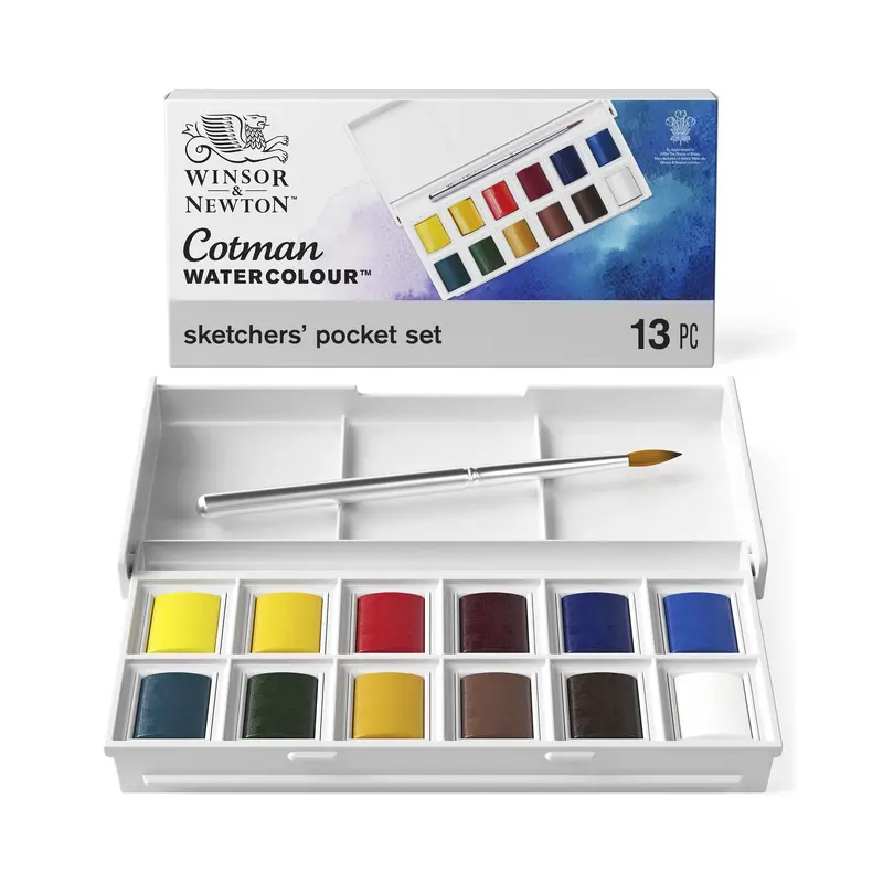 Cotman Watercolour Sketchers Kit - 12 Half Pans