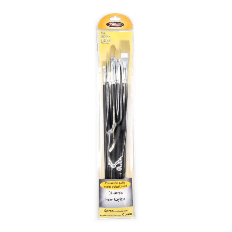Set of 5 Synthetic Paintbrushes