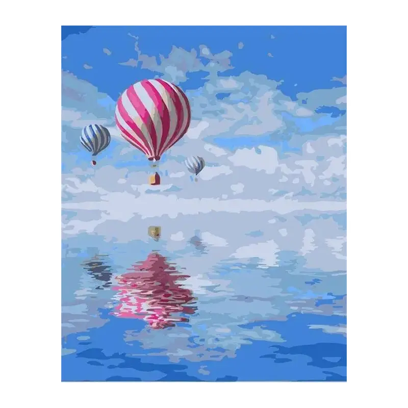 Ballons Flying Over Sea