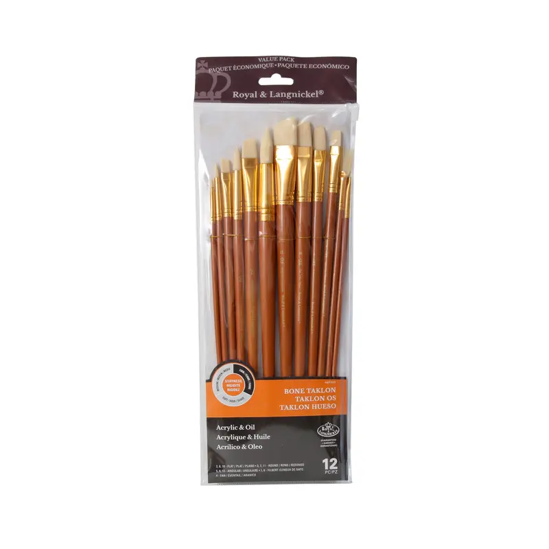 Bone Taklon Paintbrushes  Set of 12