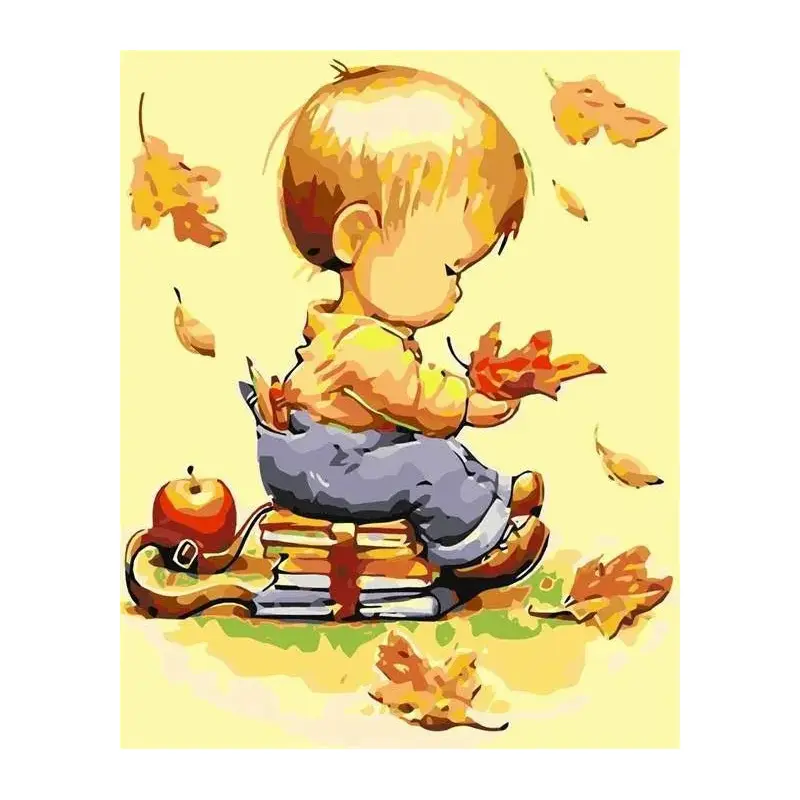 Toddler Sitting On Books