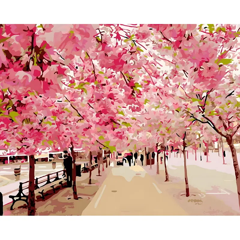 Beautiful Japanese Cherry Blossom Road