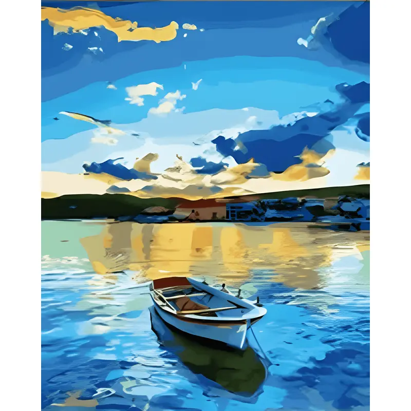 Blue Shades in a Lake