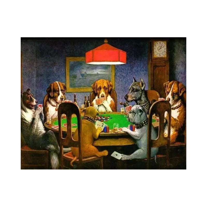 Dogs playing Poker