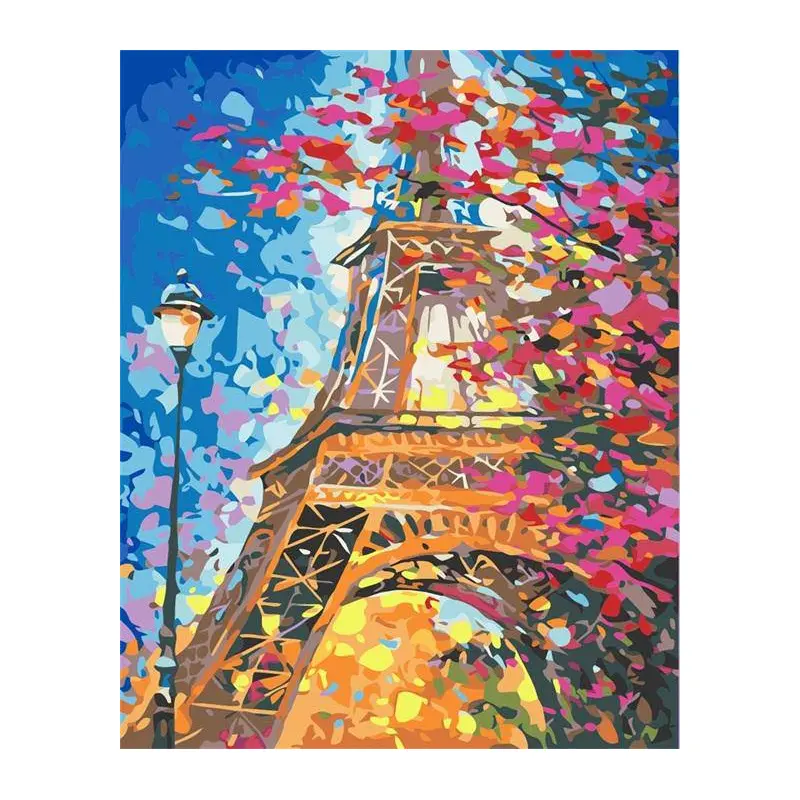 Pink Flower and Eiffel Tower