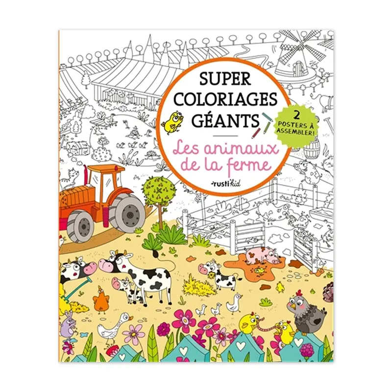 Super coloriages gants : Les animaux de la ferme - French Ed.
