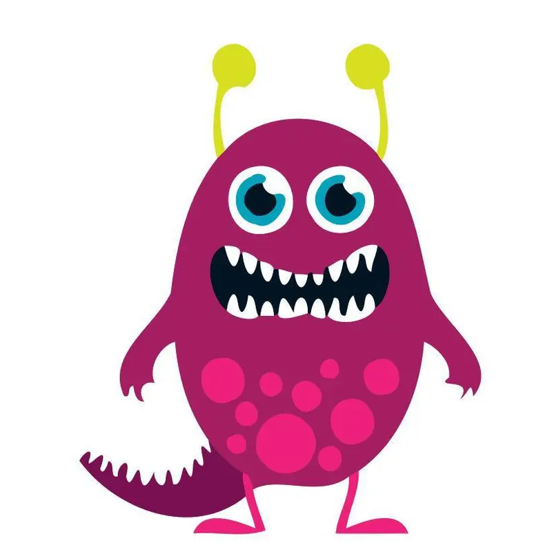 Children Painting kit Purple Monster with Yellow Antennas
