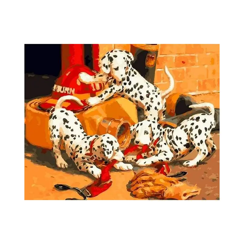 Dalmatians playing