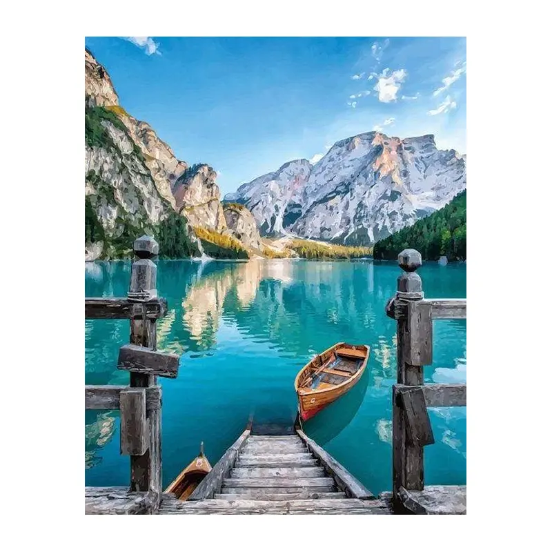 Boat on the Mountain Lake