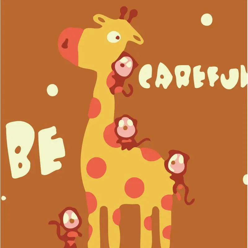 Children Painting kit Giraffe Be Careful