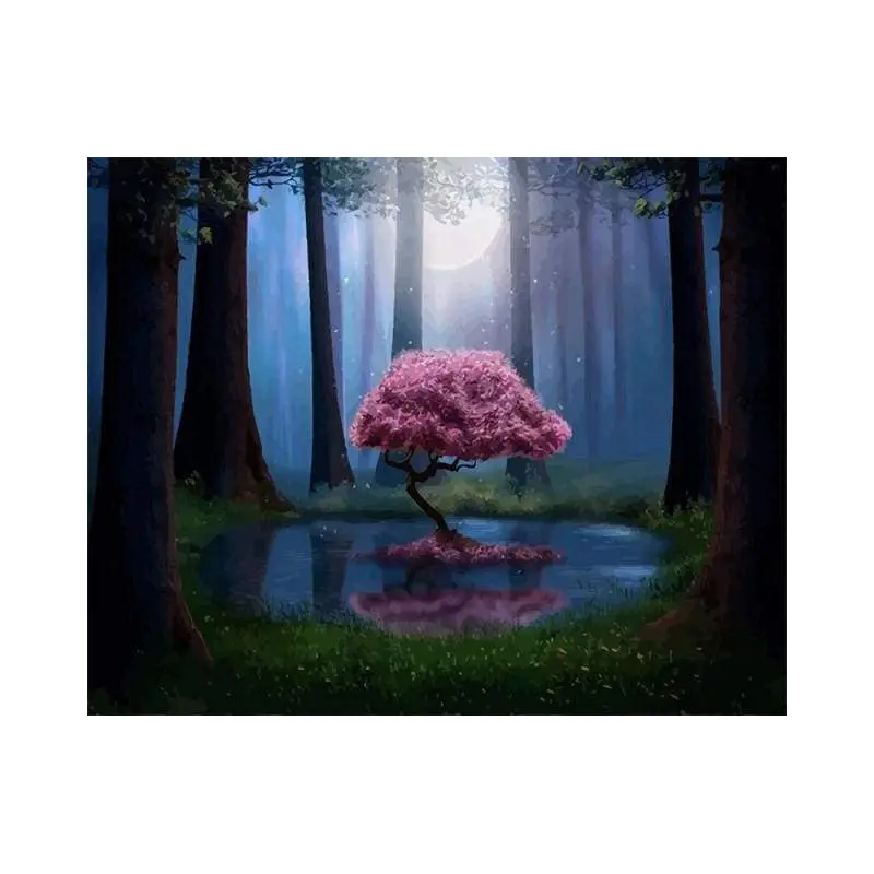 Pink Tree in the Water