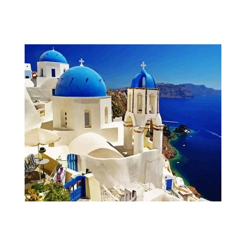 Santorini Blue White