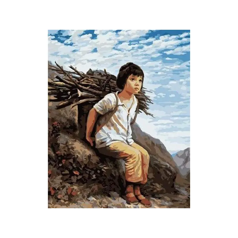 Girl collecting Firewood