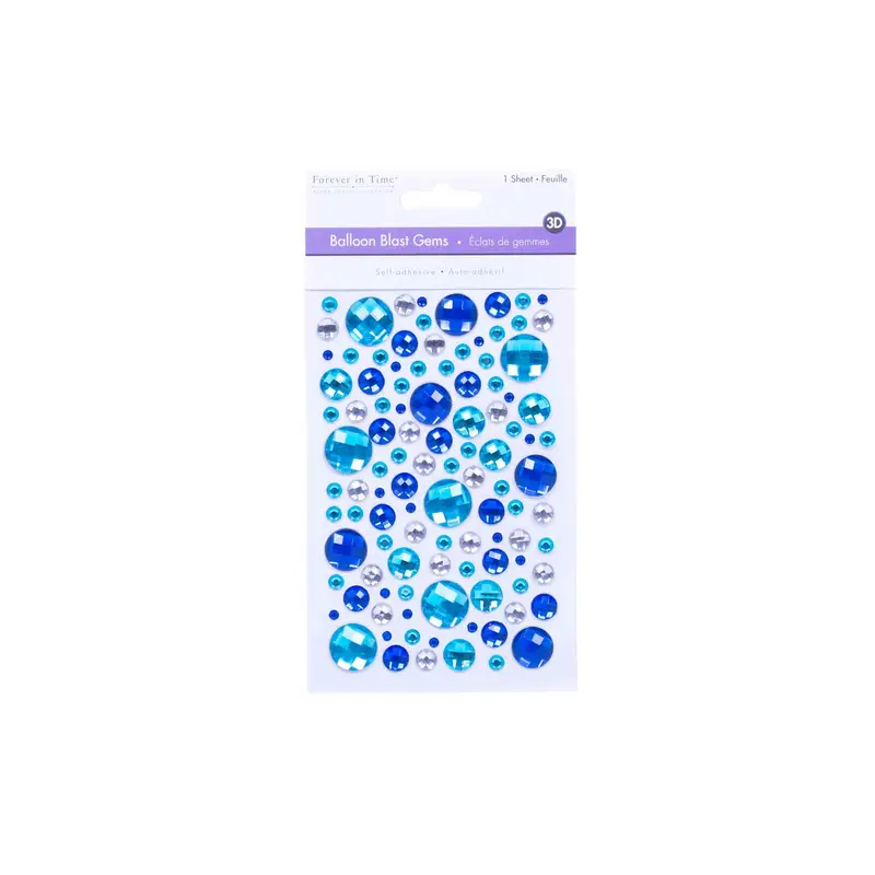 Round Gem Stickers - Blue