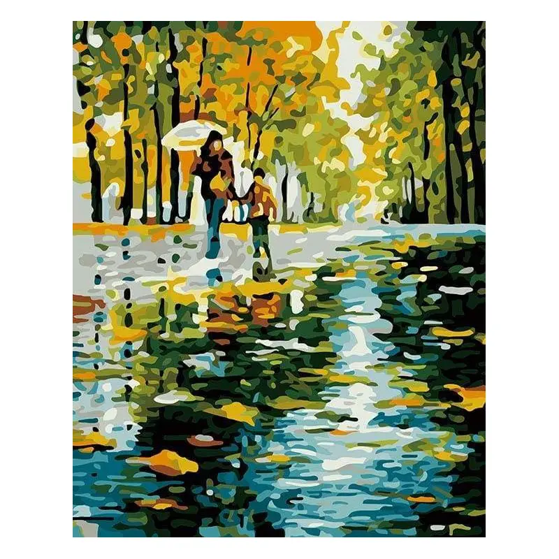 Mother And Son In The Rain