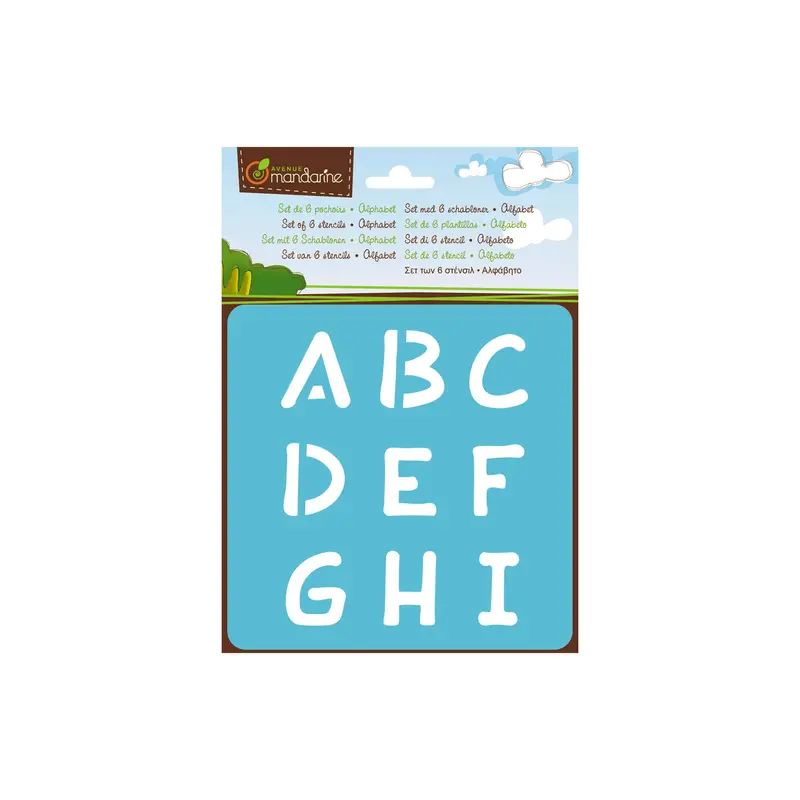 Pack of 6 Stencils  Alphabet