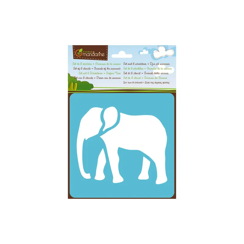 Pack of 6 Stencils  Savannah Animals